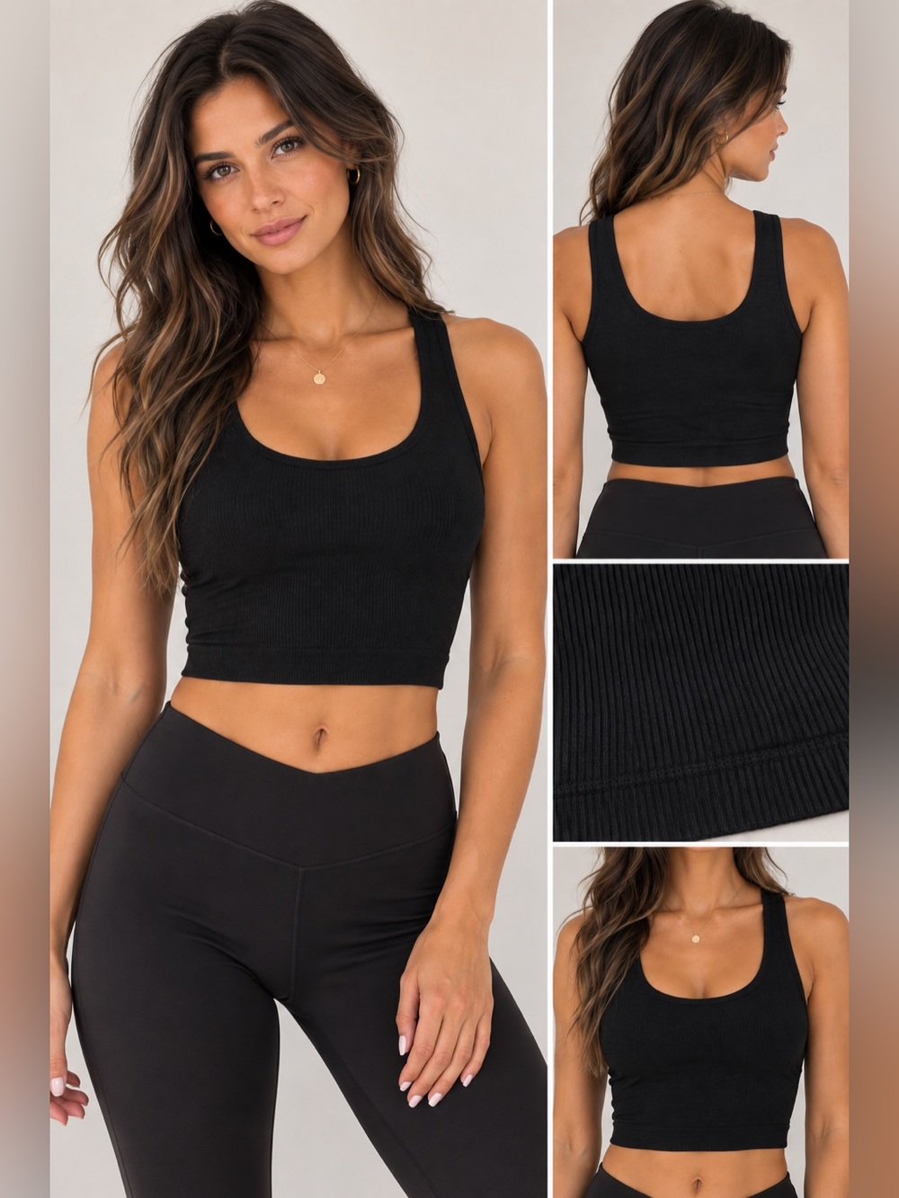 Forever 21 Ribbed Black Tank Bralette Athletic Crop Top